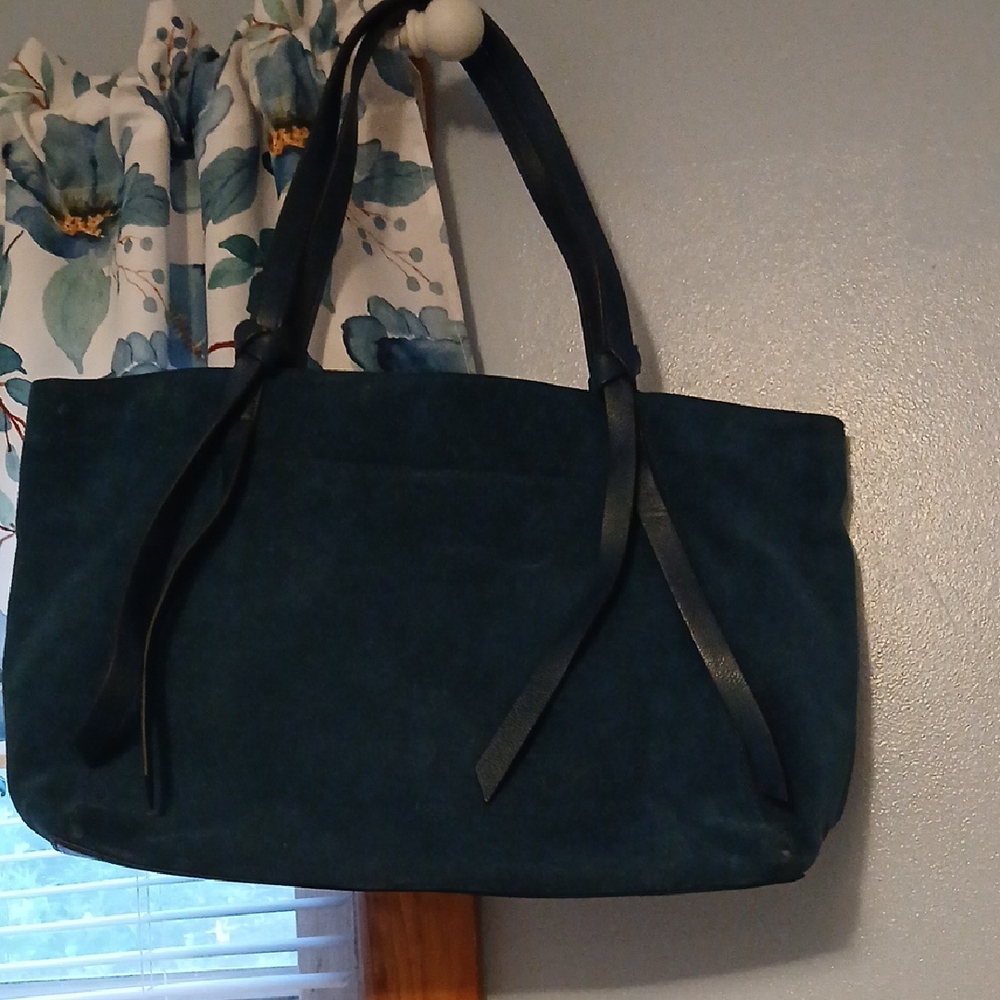 Teal Suede Tote Bag
